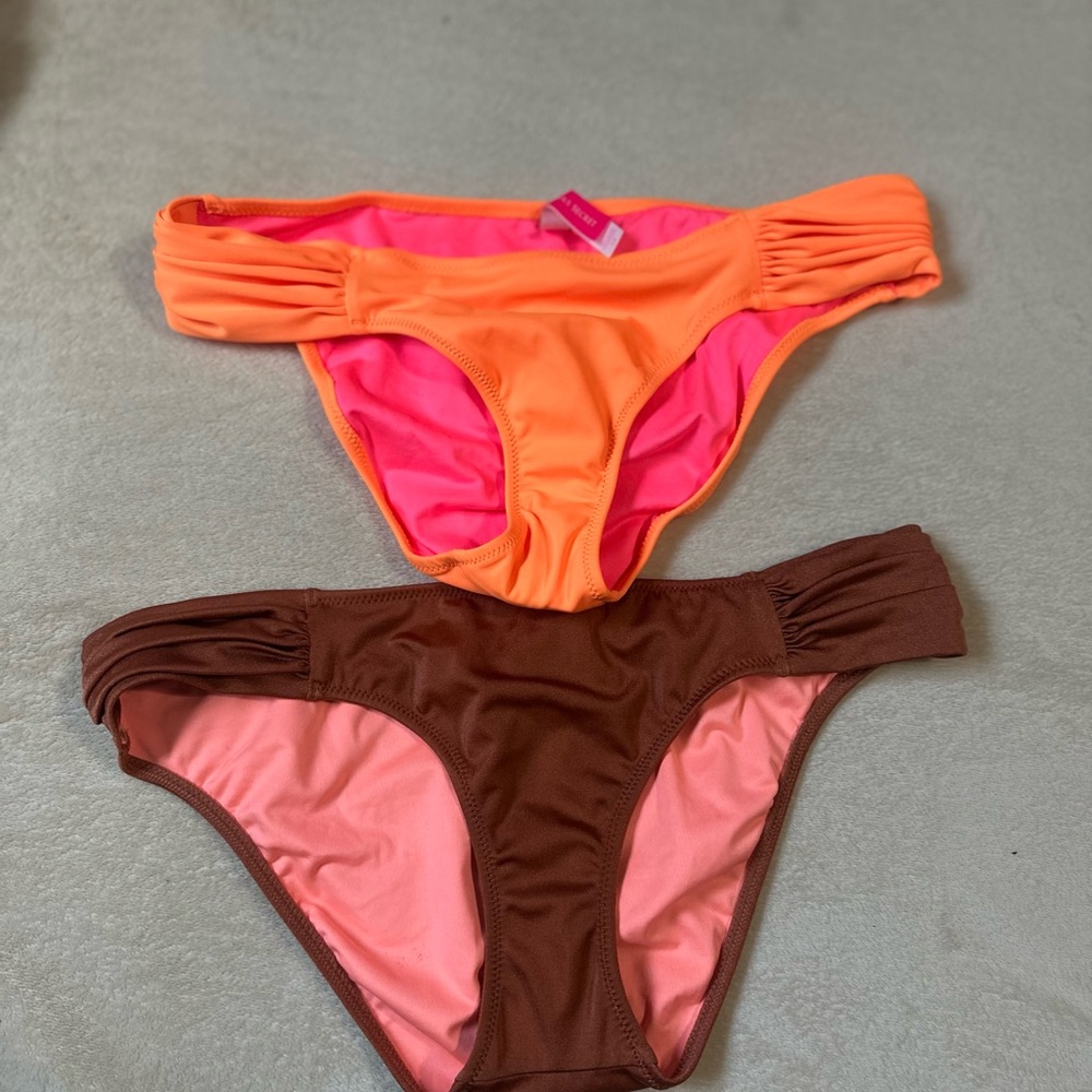 Victoria's Secret Orange and Pink Bikini Bottoms